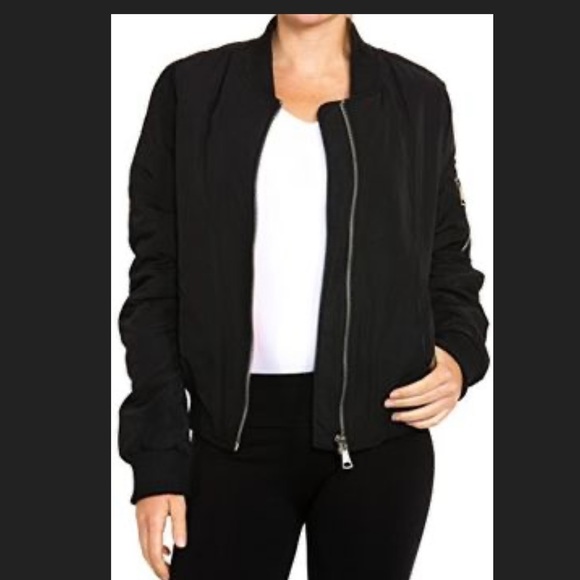 Fornia Black Bomber Jacket w/ Orange Lining - Size Large - Picture 8 of 8